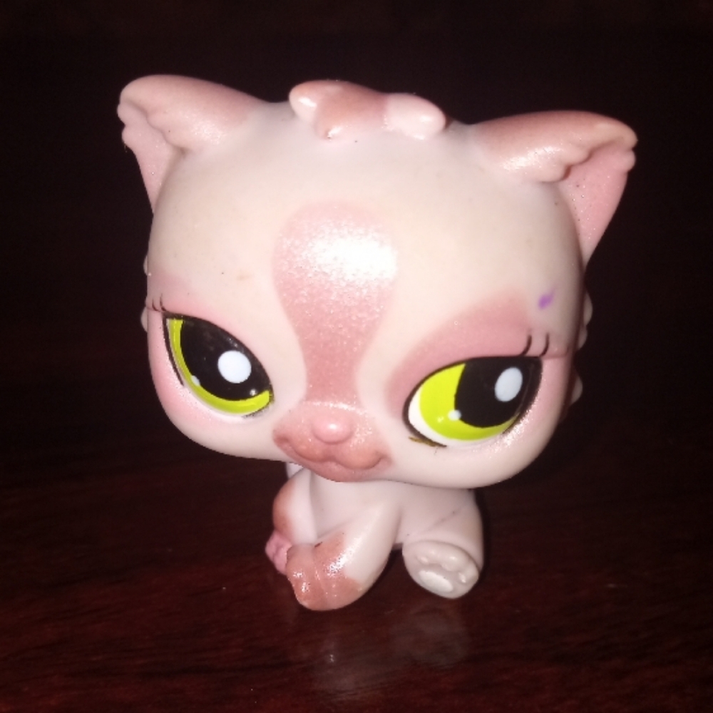 Littlest Pet Shop Pink and White Cat Action Figure